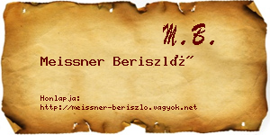 Meissner Beriszló névjegykártya